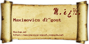 Maximovics Ágost névjegykártya